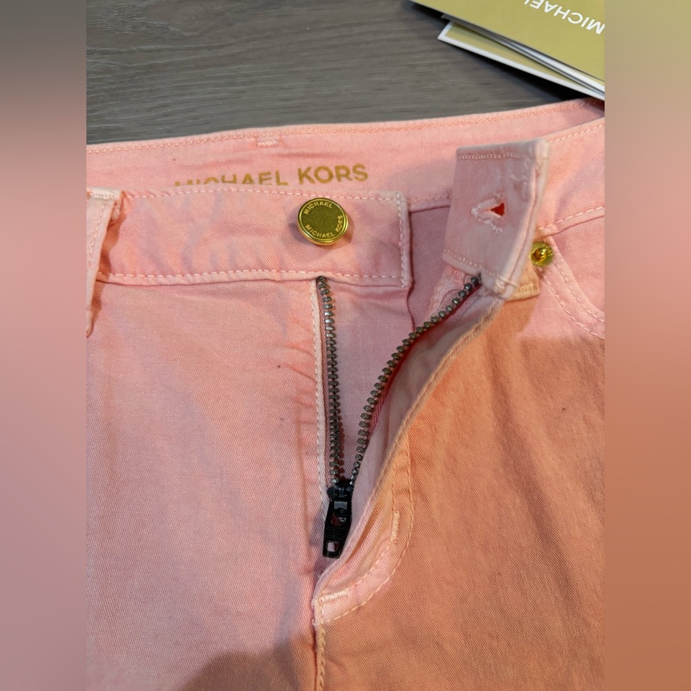 Michael Kors Light Pink Frayed Jean Shorts - Size 0 - New With Tags - Picture 11 of 16